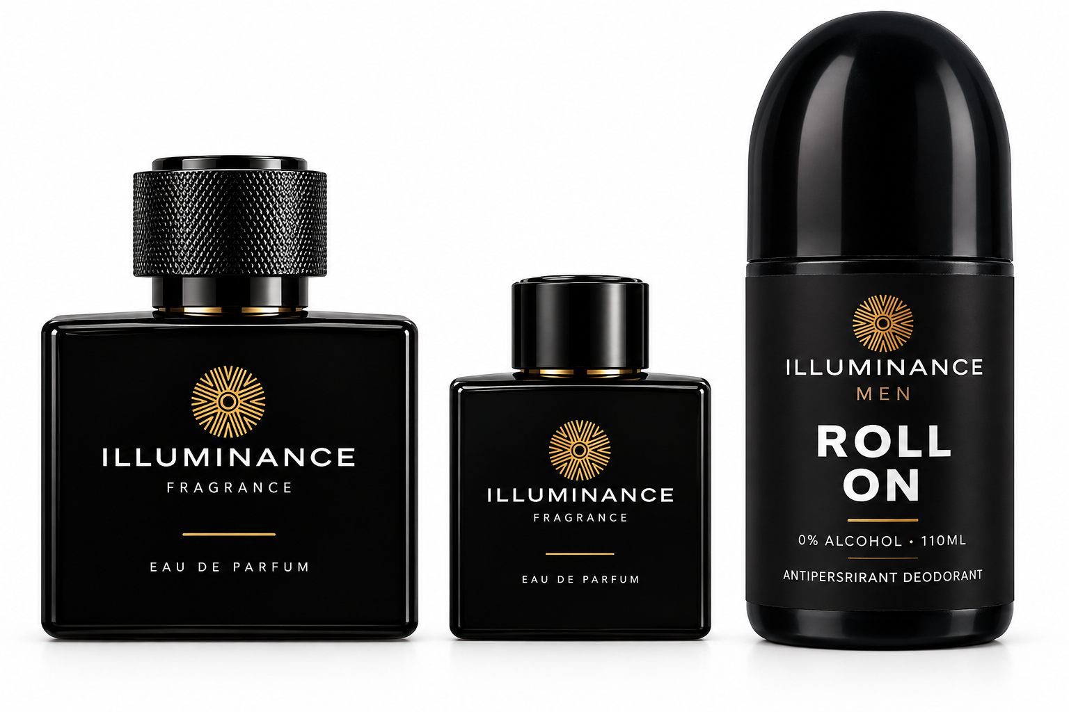 Illuminance Men's Luxury Fragrance & Roll-On Combo – 3 Piece Set